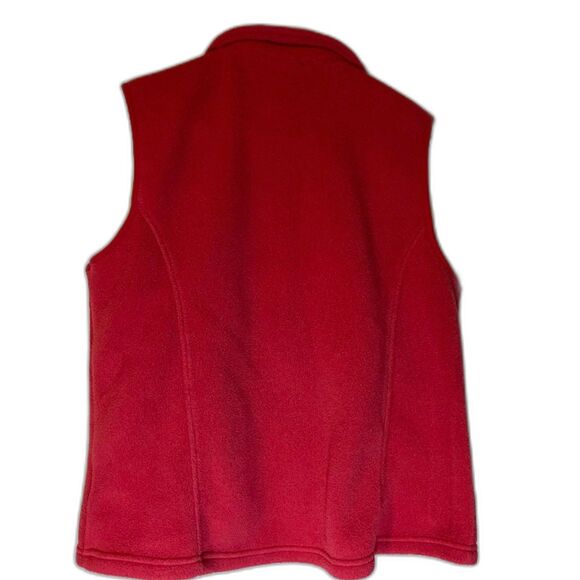 LL Bean Raspberry Pink Gorpcore Cozycore Casual Fleece Vest Zipper Pockets L - Picture 4 of 5
